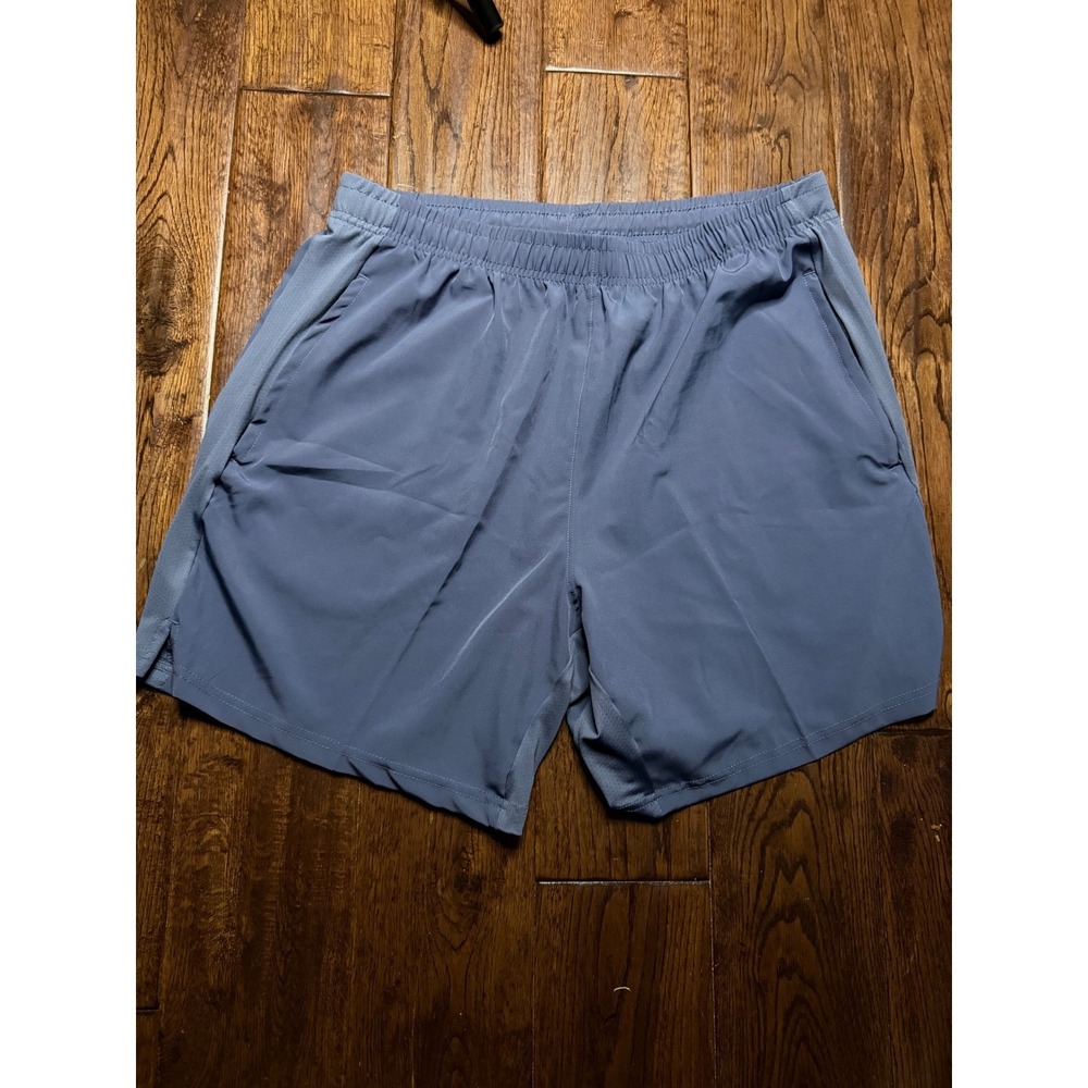 Unbranded Mens Athletic Shorts Slate Blue Gray Size Large Mesh Side‎ Panels Gym - Picture 2 of 5